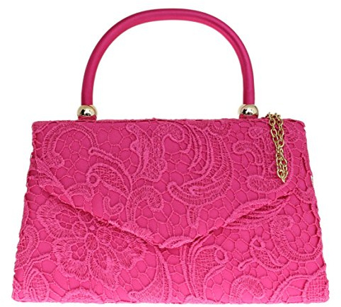 Girly Handbags Womens Lace Satin Top Handle Clutch Bag Handbag Wedding Vintage Womens