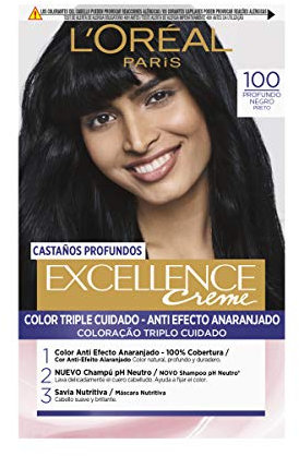 L'Oreal Paris Excellence Castaños Profundos Tinte Permanente Tono 100 Negro Profundo