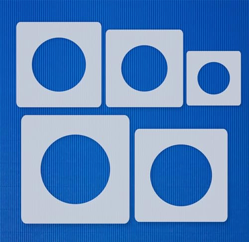 Set di stencil ● 5 cerchi singoli ● 6 cm, 7 cm, 8 cm, 9 cm e 10 cm