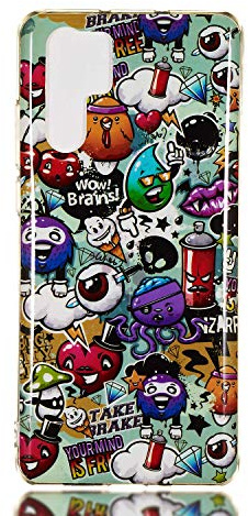 DasKAn Leuchtende Silikon-Schutzhülle für Huawei P30 Pro, fluoreszierend, in Schwarz, buntes Motiv, ultradünn, weich, Gummi, stoßfest, TPU, Schutzhülle für Telefon, Graffiti