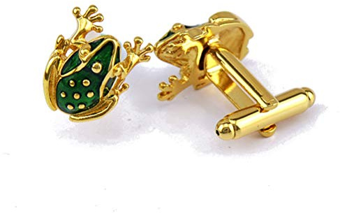 Icufflink Manschettenknöpfe für Herren, Tier Golden Vergoldet Frosch Kupfer Charme Französischen Manschettenknöpfe, Sparkly Geschenk Modisches Shirt Zubehör Für Buchhalter Boss Business Hochzeit Pr