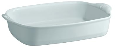 Emile Henry Plat Rectangulaire Ultime – Pour 6 à 8 Personnes – Céramique Haute Résistance – Cuisson Homogène et Service du Four à la Table – Coloris Écume – Fabriqué en France