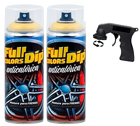 AutoFullCar- FullDip 2 x Antikalkfarbe Bremssattel - Geschenk Adapter Spray Full Dip gelb