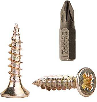 Confezione da 100 viti per legno in acciaio zincato, 2,5 x 12 mm, viti a testa svasata, viti per truciolato (100)