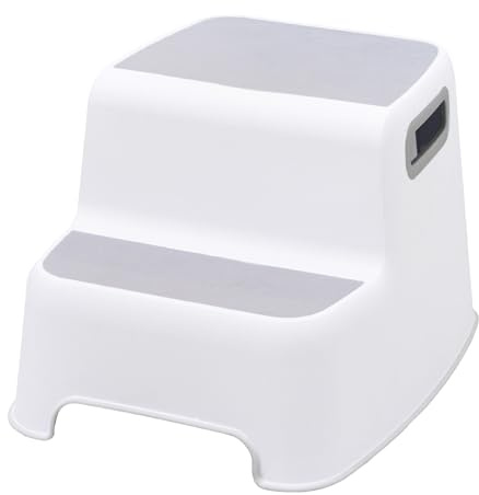 Ubbi Wide 2 Step Stool for Kids, Toddler Stool for Toilet Potty Training, Slip Resistant Soft Grip for Safety