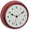 TFA Dostmann Analoge Funk-Wanduhr, 60.3541.05, Retro Design, mit Sekundenzeiger, aus Metall, rot, (l) 240 x (b) 68 x (h) 240 mm