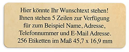 Adress-Aufkleber | PERSONALISIERT | 256 Stück | kleine Etiketten mit Wunsch-Text - Fotomotiv Altes Papier | für Namen und Adressen