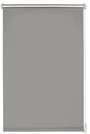 GARDINIA EASYFIX Rollo mit Thermo-Rückseite zum Klemmen oder Kleben, Verdunklungsrollo ohne Bohren, Hitzeschutz, Energiesparend, 100 x 210 cm (BxH) ,Grau