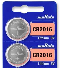 Murata CR2016 Battery 3V Lithium Coin Cell - Replaces Sony CR2016 (2 Batteries)