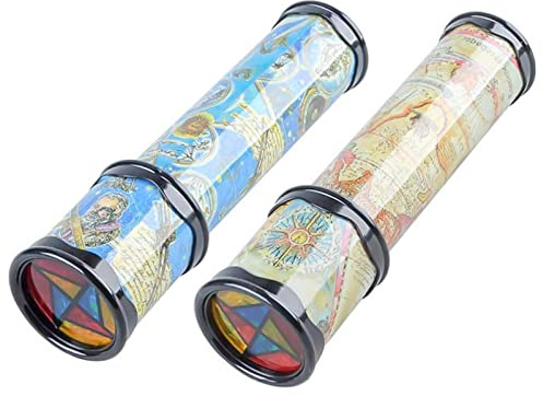 DMZK Kaléidoscope Modèle Classique en Étain et Papier, Rotatif Éducatif pour Enfants, Couleur Aléatoire