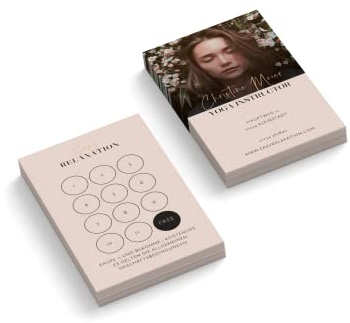Bonuskarten personalisieren | Yoga Instructor | 2-seitig | Querformat | Menge zur Auswahl | Treuekarten | Stempelkarten | Nagelstudio | Fußpflege | Kosmetikerin (100 Stück)