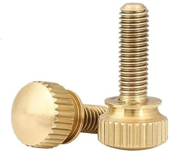 SEIDER 2-5 Stück M3 M4 M5 M6 Rändelschrauben aus reinem Messing handfest anziehen Kupferdreh-Rändelschrauben Computergehäuseschraube (M6X25 2PCS)