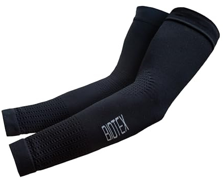 BIOTEX Manicotti Thermo Ideali per l'Inverno, Protezione Termica per Braccia a Media Compressione, Intimo Tecnico Sportivo, Nero