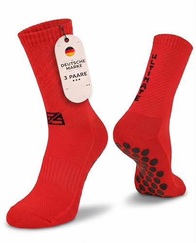 as ULTIMATE Football Socks & Grip Socks 3er Pack – Fußball-Socken Herren mit 6 Monate Anti-Loch Garantie – Antirutschsocken, rutschfeste Socken, blasenfrei & Grip Socken Fussball – Sport Socken Set