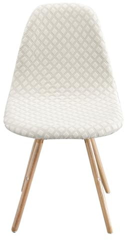 Meigeh Fundas para Sillas Escandinavas de Comedor Fundas de Silla Escandinavo Cubre Sillas Escandinavas 4 Piezas Beige Blanco