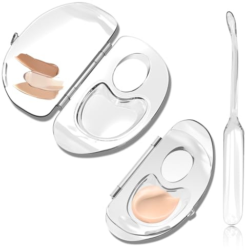 Simpeak Palette de Maquillage en Acrylique, Palette de Mélange de Maquillage avec Spatule, Palette de Maquillage Professionnelle, Palette de Peinture, Palette de Manucure