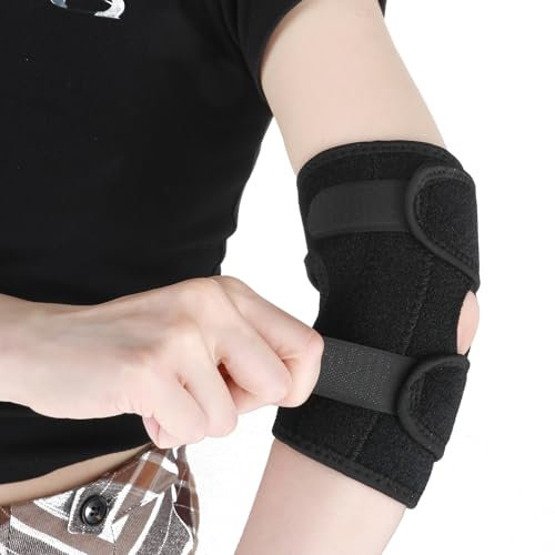 WY LIGHTING LEVEL Elbow Brace for Men and Women, Adjustable Tennis Elbow Support Brace Ulnar Nerve Entrapment Splint Tendonitis Support Strap for Golf Epicondylitis and Sports Recovery - Black