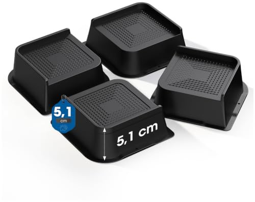 MXMZHXU Bed Risers 2 inch, 3 inch, 4 inch, 6 inch or 8 inch Heavy Duty Furniture Risers, Up to 6000 Lbs L Shaped Design Bed Lifts Blocks for Couch Desk Sofa Table (Black, 2 Inch 4 Pack)
