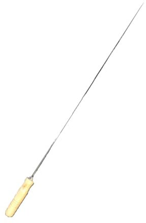 PNJB Flat Kebab Skewers, Barbecue Skewers, Stainless Steel with Wooden Handle Flat, Skewers for Grilling Outdoor, Extra Long Sticks for Camping, Round-Handle,73cm 4mm