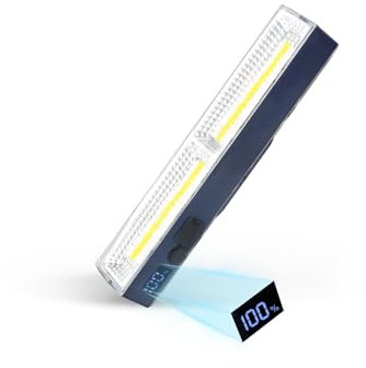 LETOUR Lampada da Lavoro LED Ricaricabile, 2500mAh Lampada Portatile LED 114 Leds Magnetica Torcia da Lavoro per Officina Riparazione Auto/Emergenza/Campeggio