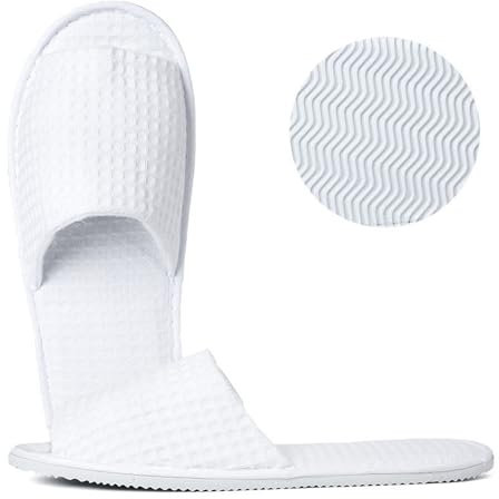 Cosysparks Offene Zehe hotelslipper, Einweg weiß Spa Hausschuhe Wiederverwendbar reise hausschuhe gästeschuhe Anti-Rutsch Indoor hotelschlappen für Gäste, die nach Hause reisen