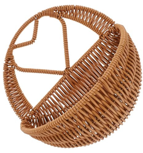 CAXUSD Woven Hanging Basket Wall Planter Small Storage Basket Handmade Rattan-style Heart-shaped Brown Hanging Flower Pot Suitable for Indoor Outdoor Plant Display