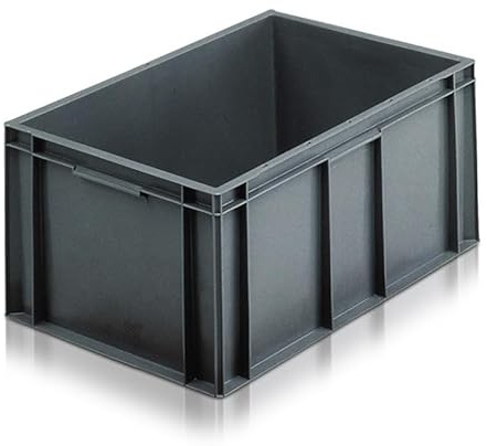TOTEBOX 54 Litre Solid Euro Stacking Container Grey (Pack of 10)