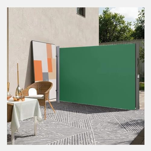 XILYZMO Exterior Jardín Resistente A Los Rayos UV Privacidad Toldo Instalación Perforada Retráctil Valla Postes Metálicos Poliéster PU Toldo Lateral Pantalla para Patio Balcón(1.8x4m)