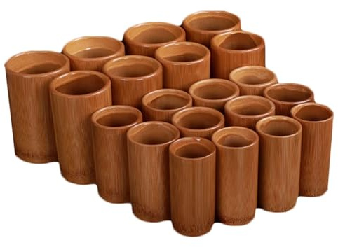 Set da 20 coppette in bambù, kit for coppettazione con fuoco, con barattoli in bambù carbonizzato, coppette for vuoto