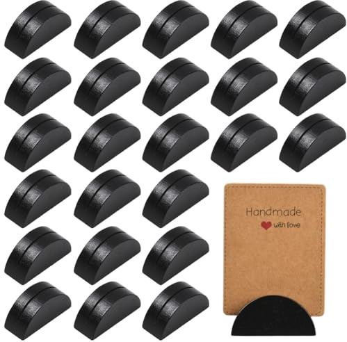SOFPLATE 24 Stück Kartenhalter Holz Schwarze Tischkartenhalter Holz Halbrund Kleines Halbrundes Design Aus Holz Kartenständer Postkartenhalter Für Hochzeiten Tischkartenhalter Tafelaufs Geschenk