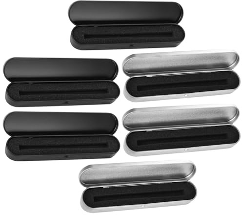 LIFKOME Stiftbox Abschlussstimmung Metall 6 Stück Rechteckiges Federmäppchen als Praktisches Schreibwaren Etui mit Aluminium und Weichem Innenfutter für Schüler für Schultasche