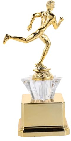 BESPORTBLE Coppa per Sport di Corsa e Gara Coppa di Celebrazione per Riconoscimenti in Concorso Scolastico, Gara Sportiva e Cerimonia di Premiazione, Design Raffinato in Plastica Dorata