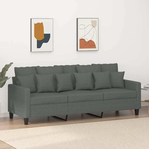 WEMYUFURN Dreisitzer Sofa Modern Grau – Atmungsaktiver Stoffbezug & Robustes Metallgestell für Langlebigkeit und Stabilität, Hochwertige Polsterung für Entspannung und Komfort im