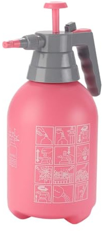 FytStycale Pulverizador de Presión Manual Bomba de Agua Portátil Rociador Ajustable para Jardín Regadera de Mano Resistente PP Pulverizador para Plantas y, Rosa, 2L