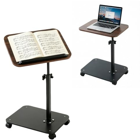 Jinfanshurich C-förmiger Beistelltisch mit Rollen, höhenverstellbar 45–80 cm, 360° drehbar, Sofatisch für Couch & Bett, mobiler Laptoptisch, Nachttisch/Couchtisch, Metallgestell für Wohnzimmer