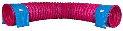 Callieway® Dog Agility Tunnel professionale per cani Tunnel Agility dispositivo (sacchi di sabbia già inclusi) (Fuchsia, 3 m)
