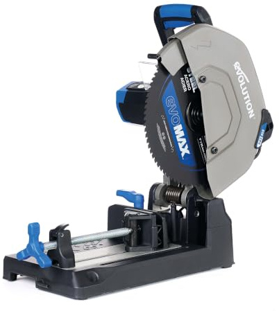 Evolution Power Tools Tronzadora Profesional para Corte de Metal de 355 mm (14) 230 V | S355CPS Gen2 con Disco EVOMAX, Motor Inteligente, Cortes a Inglete de 0° a 45°, Guía Shadow Line y Freno Electr
