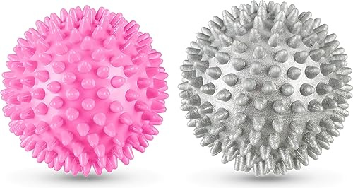 Gymtek Massageball Set 2er Igelball Hart, Noppenball Set Perfekt für Den Triggerpunkt-Therapie, zum Stressabbau oder zur Massage, Mini Faszienkugel - Ball Ø 7cm, mit Netzbeutel Kordelzug