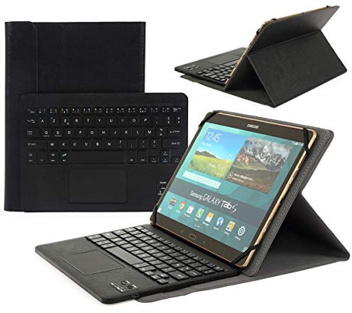 CoastaCloud Clavier AZERTY Bluetooth 3.0 Étui Housse pour Tout système Windows Android Tablette PC 9.7 10.1 10.2 10.5 Pouces Touchpad Tactile