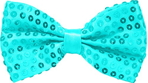 Party Factory Pailletten Fliege, türkis Glitzer, 9 x 12cm, für Damen und Herren, Glamour Accessoire, Fliege für Karneval