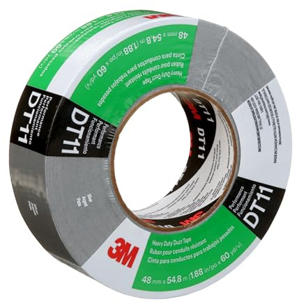 3M Ruban toilé ultrarésistant DT11, Argent, 48 mm x 55 m x 0.28 mm, Emballé individuellement | Emballé individuellement