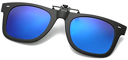 DAUCO Clip-On Solglasögon: Flip-Up polariserade solglasögon för män och kvinnor passar över glasögon skydd UV400-lins i tuff okrossbar, Typ7, one size