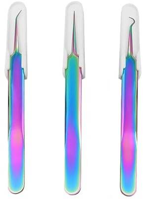 superior ZRL® Edelstahl Bunte Akne Clips Nadel Pinzette Mitesser Entferner Blemish Pickel Extractor Werkzeuge Hautpflege（3 pcs）