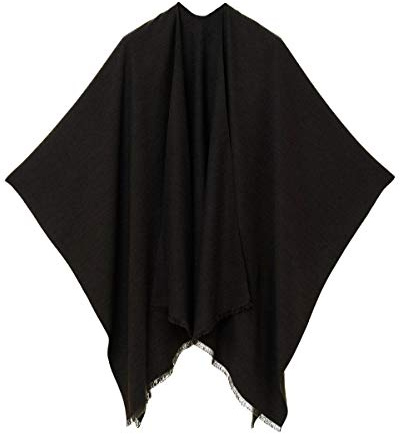 MELIFLUOS DESIGNED IN SPAIN Poncho da donna con collo a scialle e mantello ruana con cardigan maglione aperto sul davanti per l'autunno inverno (PC03-11)