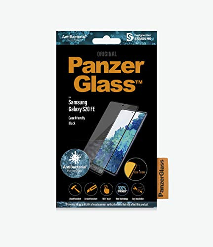 PanzerGlass Displayschutz für Samsung Galaxy S20 Fe, kompatibel mit AB-Schutzhüllen, Schwarz, 7243, Klar