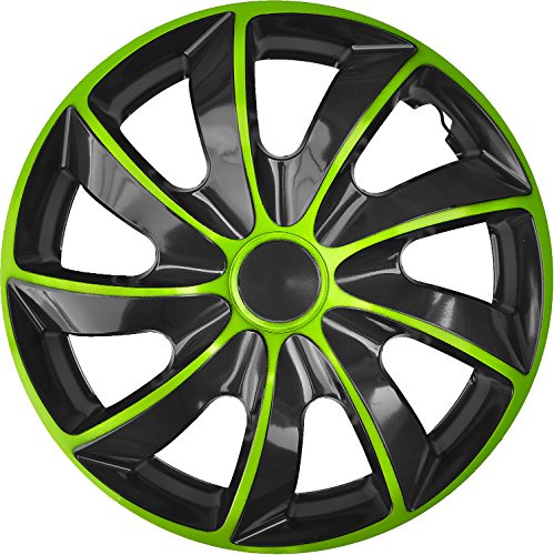 Radkappen Quad Bicolor grün 4 Stück (17 Zoll)