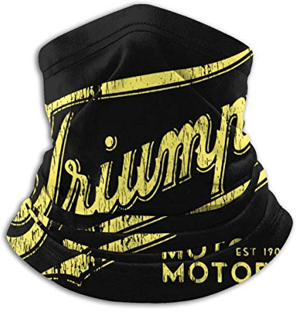 ewretery Vintage Triumph Motorcycle Logounisex Multifunctional Snood Outdoor Warmer Scarf Neck Balaclava For Men And Women