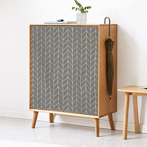 LIVEINU Schrankvorhänge für Küche, Kleiderschrank, Badezimmer, Staubdichter Vorhang für Regale, Wandpaneele, hängende Tür, Japanische Noren, Klettverschluss 70cm B x 100cm H Geometrisches Grau
