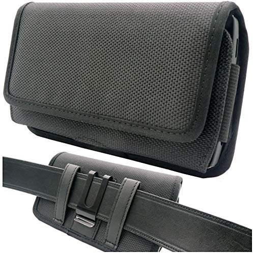 scozzi Funda Cinturón Móvil Horizontal (XL) Teléfono Soporte Riñonera Cintura Bolsa Universal p.e. compatible con Samsung S23 S22 S21 S20 A54 A53 para iPhone 15 14 13 12 11 FE Plus Ultra Mini Lite Pro