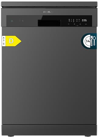 Cecotec LavavajillasIndependiente de 60cm Bolero Aguazero 6200 Dark D. 1850W, 14 Cubiertos, 6 Programas, Dual Zone Wash, Turbo Dry+, Media Carga, Comienzo Diferido, Panel Táctil